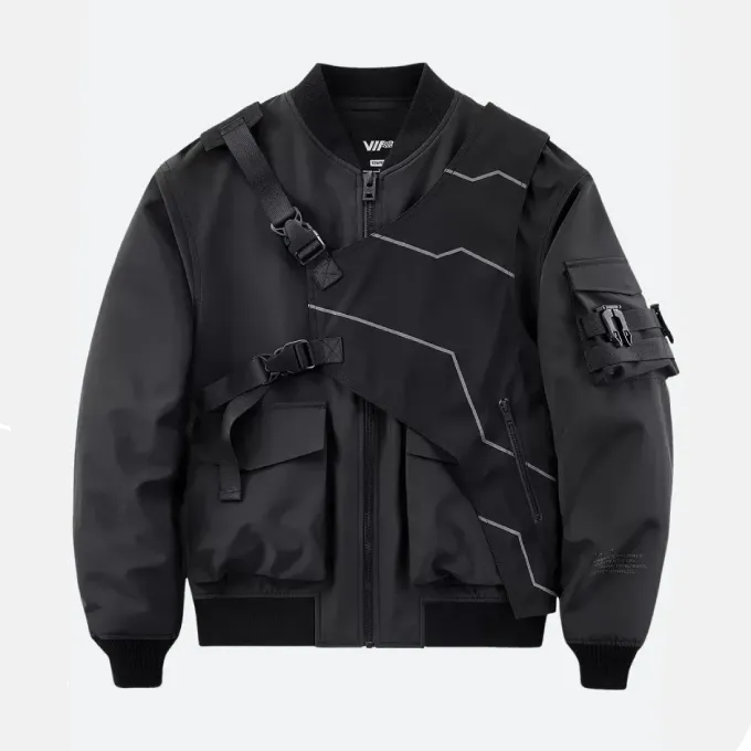 Techwear Straps Black Jacket
