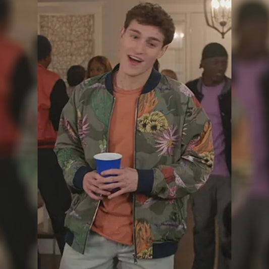 All American S7 Green Printed Bomber Jacket