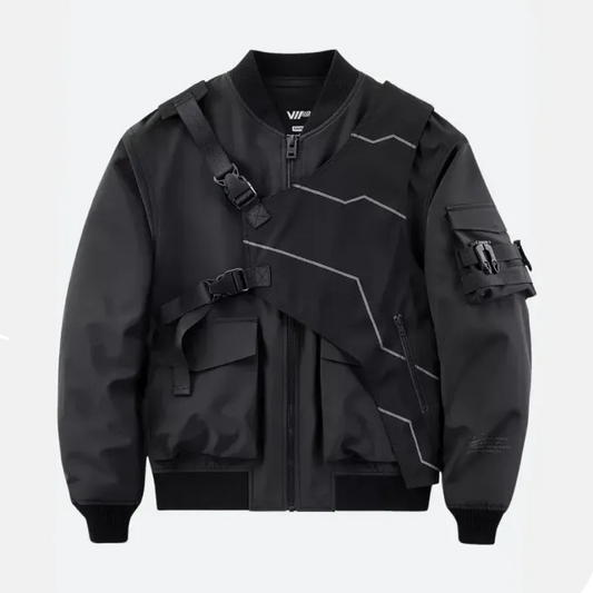 Techwear Straps Black Jacket