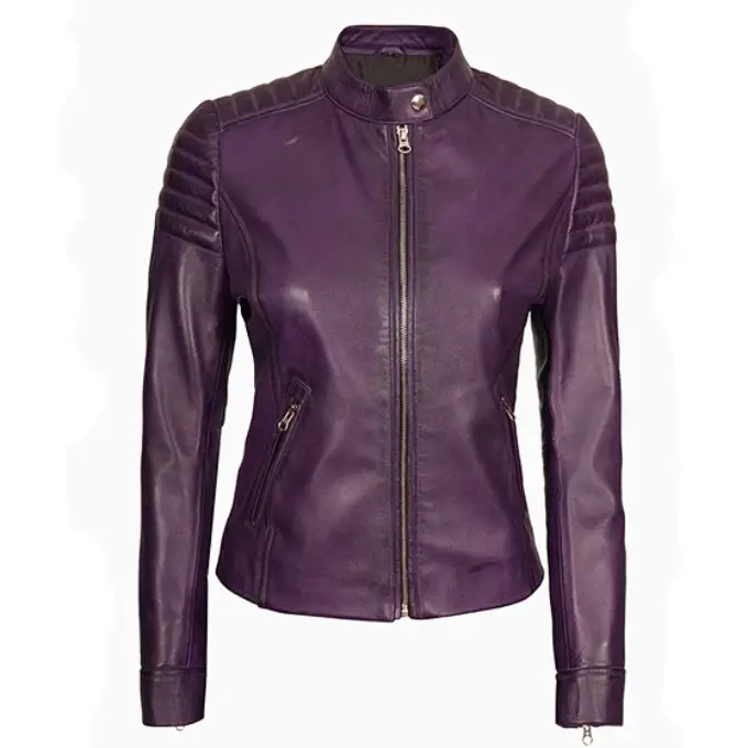 Womens Purple Leather Jacket