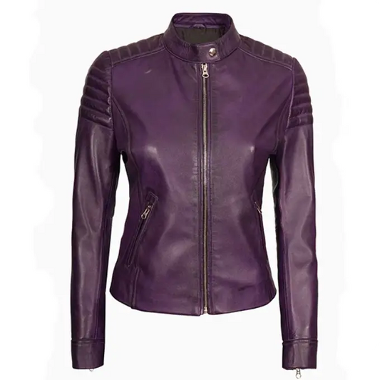 Womens Purple Leather Jacket